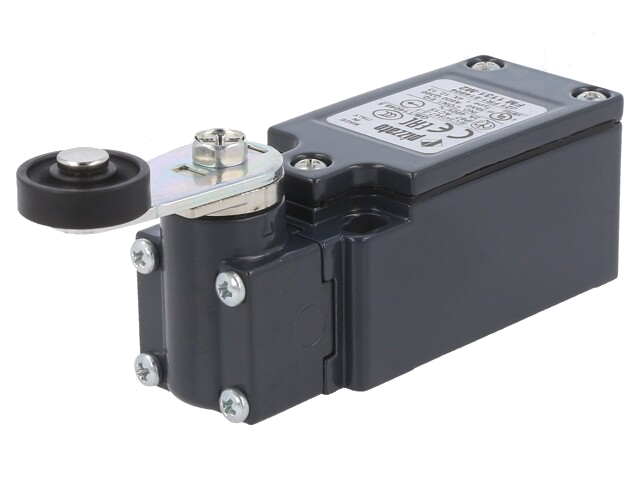 Eindschakelaar; hendel R 35mm, roller van kunststof Ø18mm Eindschakelaar; hendel R 35mm, roller van kunststof Ø18mm